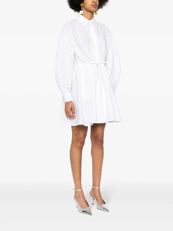 Shop Msgm White Mini Dress
