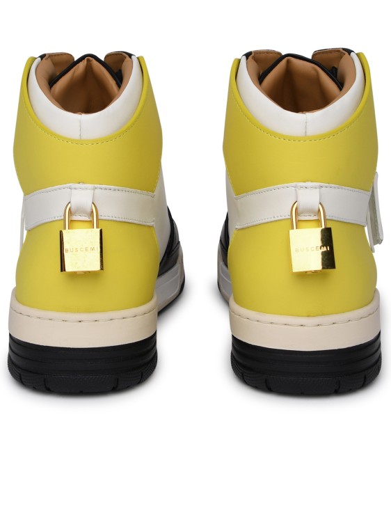 Shop Buscemi Air Jon' Sneakers In White And Yellow Leather