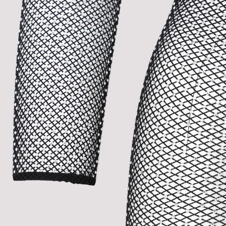 Balenciaga Black Crystal Mesh Mini Top In Grey
