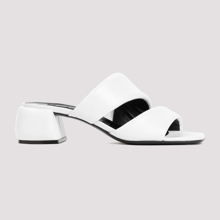 Sergio Rossi Spongy 45mm Leather Sandals In White