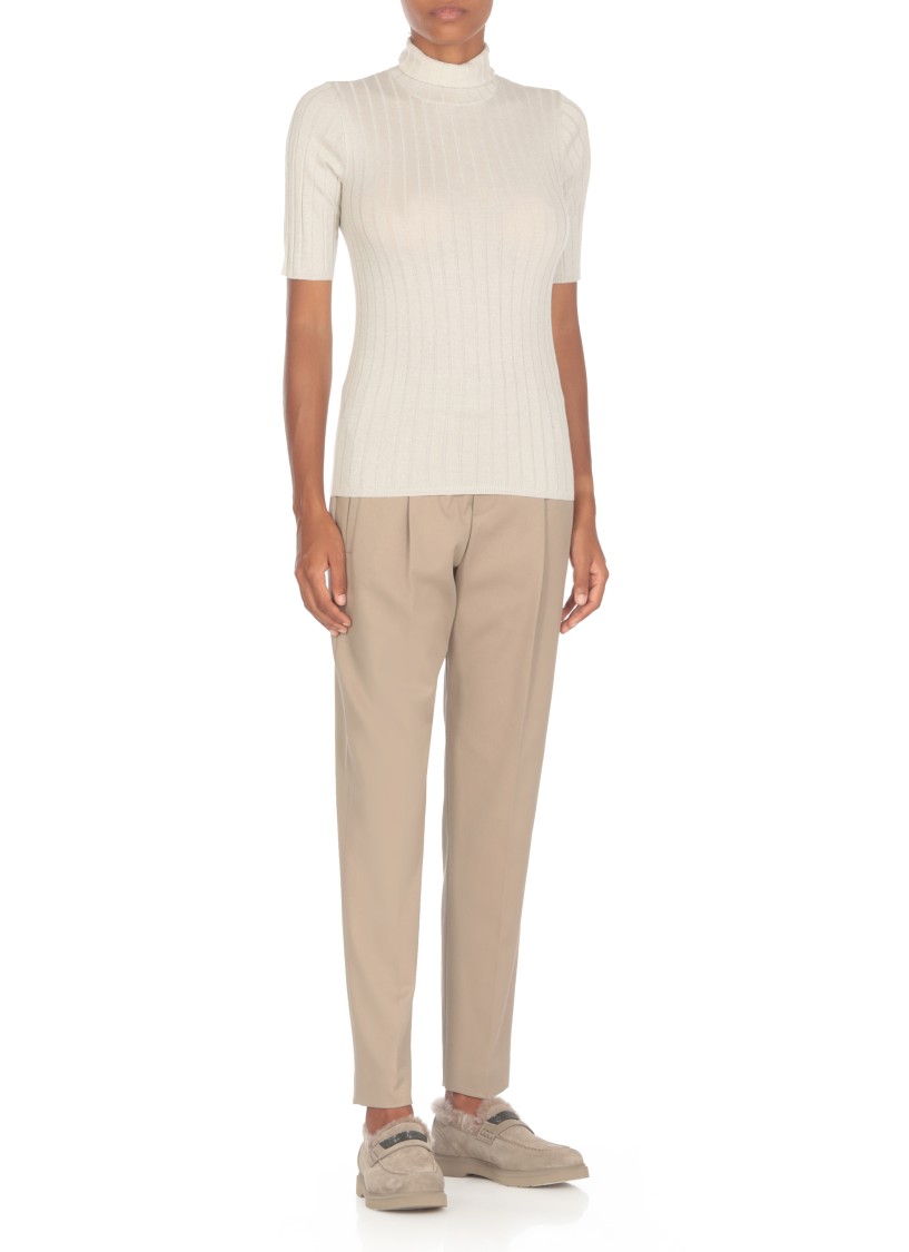 Brunello Cucinelli Rib Turtleneck In White