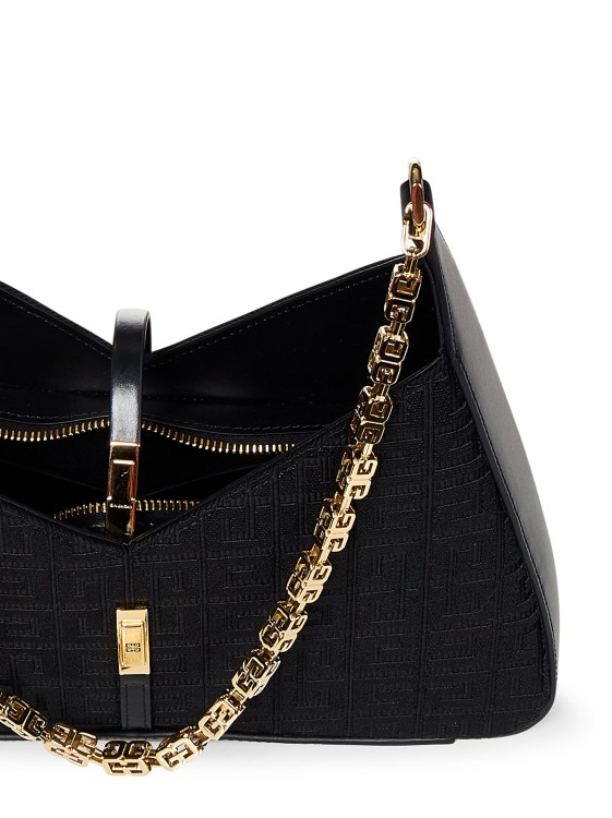 Shop Givenchy Embroidered Canvas Shoulder Bag In Black