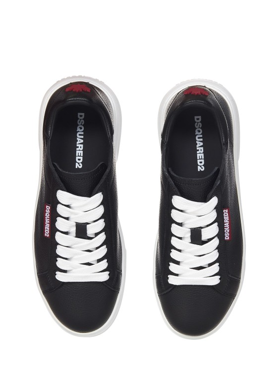 Shop Dsquared2 Black Leather Low Sneakers