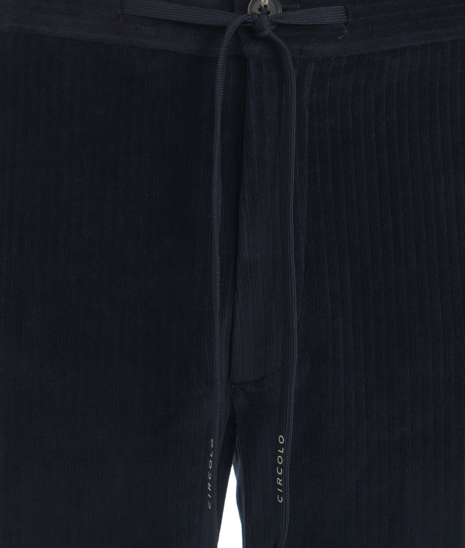 Circolo 1901 Corduroy Trousers With Drawstring In Blue