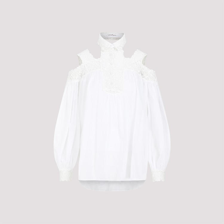 Shop Ermanno Scervino White Cotton Shirt