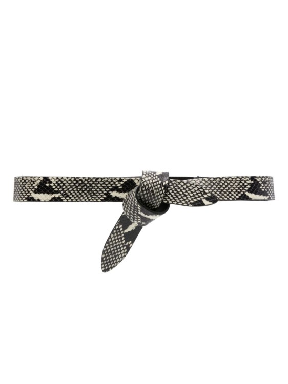 Isabel Marant Snakeskin-effect Leather Belt In Grey