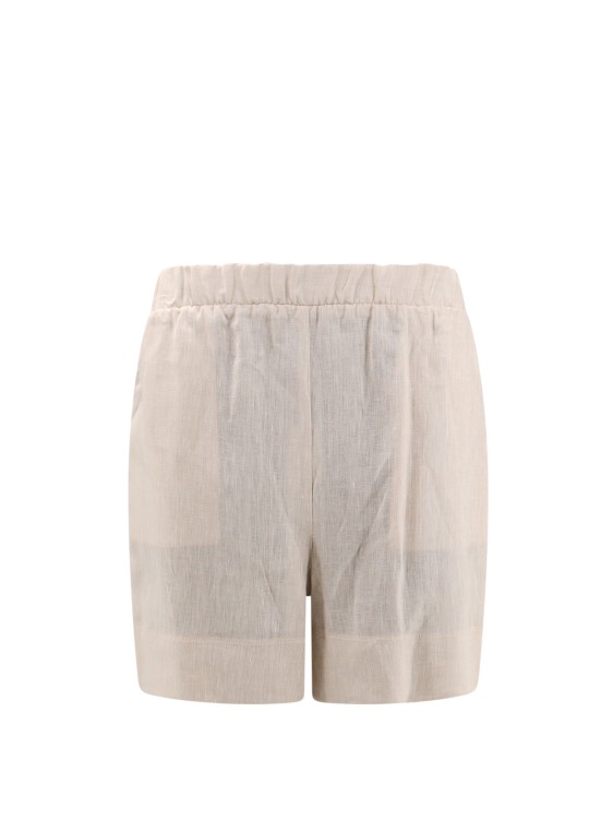 Shop Mvp Wardrobe Linen Shorts With Lateral Frayed Profiles In White