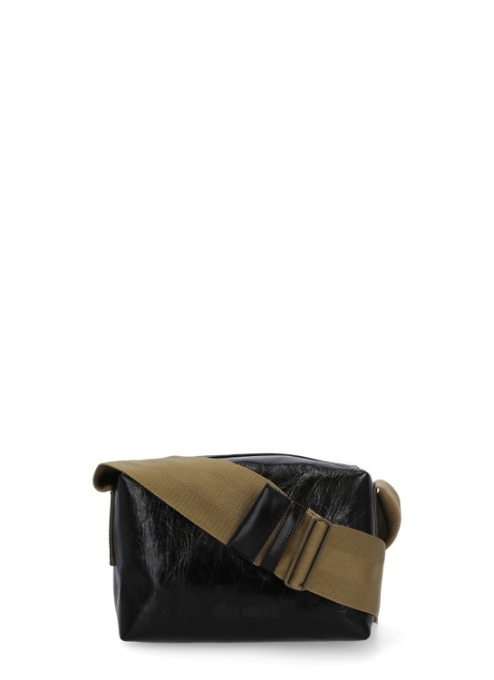 Shop Uma Wang Square Shoulder Bag In Leather In Black