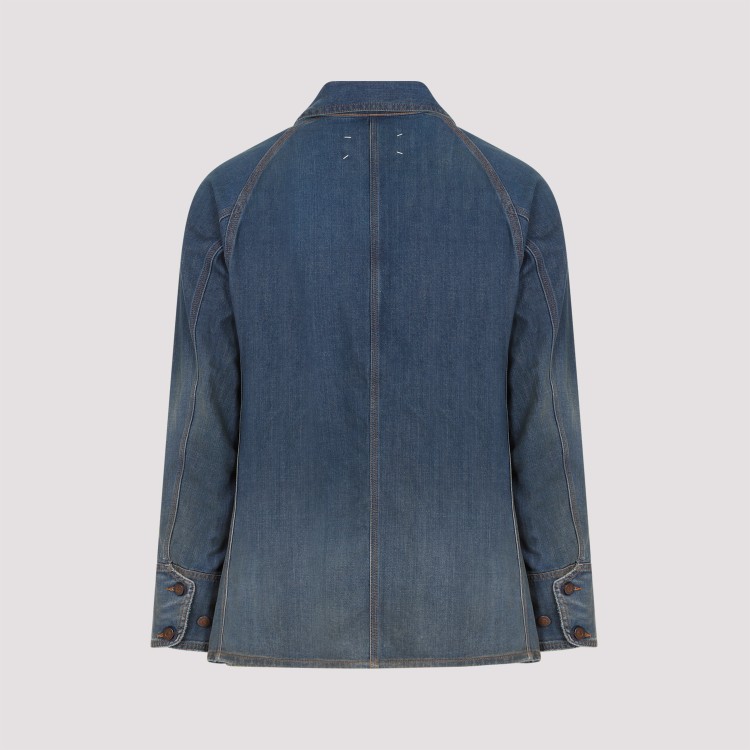 Shop Maison Margiela Mid-blue Cotton Jacket