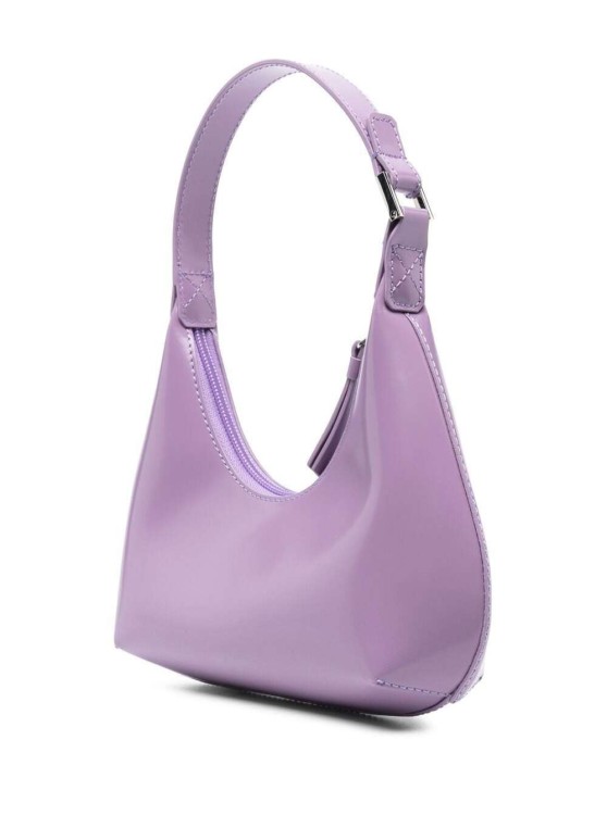 Shop By Far Baby Amber' Light Purple Shoulder Bag In Shiny Leather In Grey