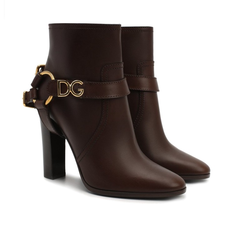 Dolce & Gabbana Logo High-heeled Ankle Boots In Black