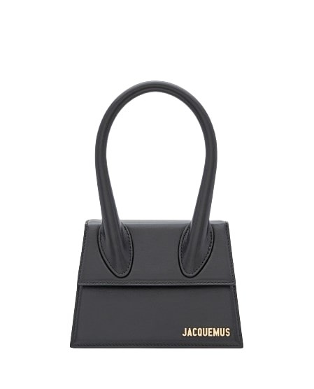 Jacquemus Black Detachable/adjustable Leather Shoulder Strap Bag In Grey