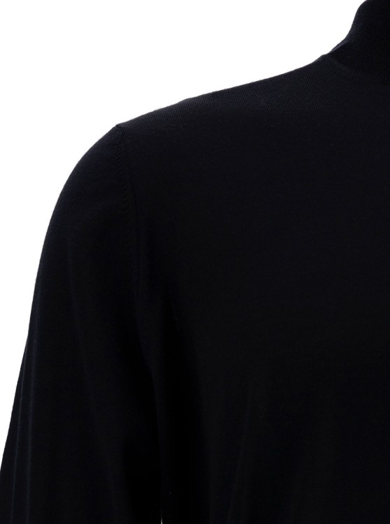 Shop Gaudenzi Blue Turtleneck With Long Sleeves In Wool In Black
