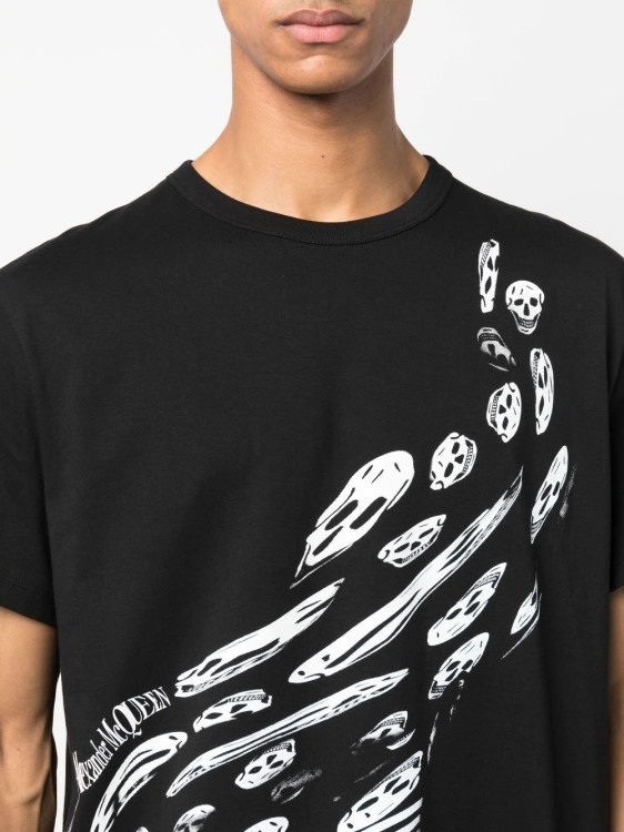 Shop Alexander Mcqueen Black Skull Vortex T-shirt