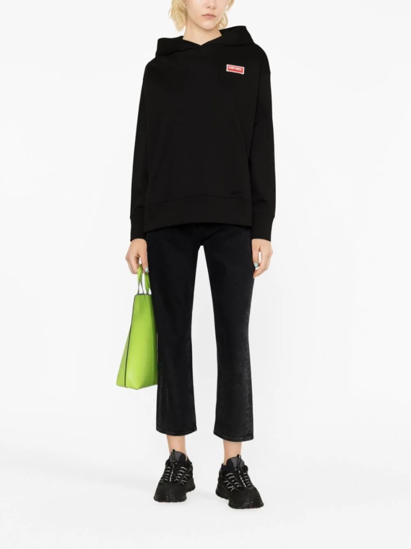 Kenzo Paris Oversized Cotton Hoodie In Black