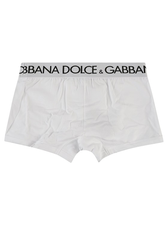 Shop Dolce & Gabbana Logo-waistband Stretch Boxers In White