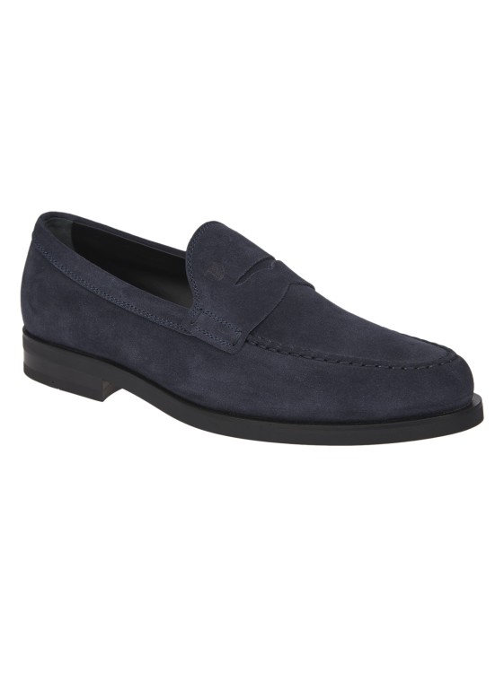 Shop Tod's Blue Suede Moccasin In Neutrals