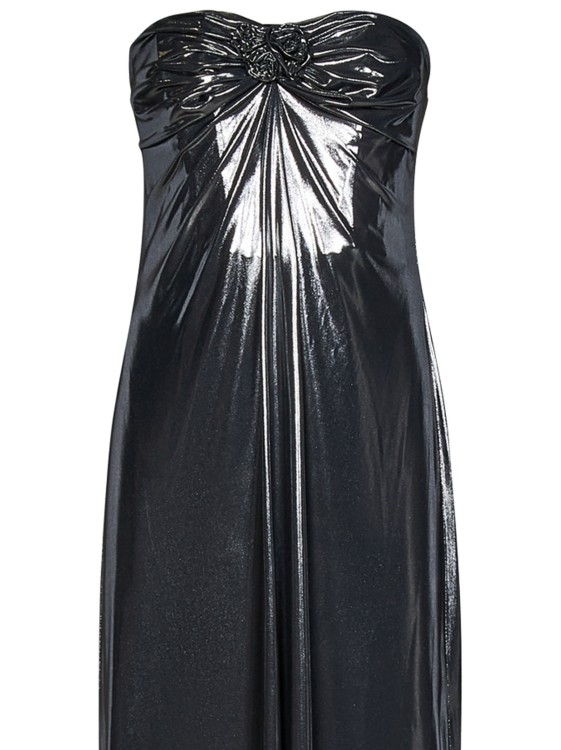 Shop Magda Butrym Silver Strapless Maxi Dress