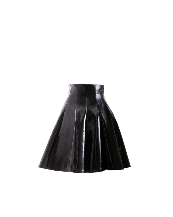 Gemy Maalouf Mini Leather Skirt - Short Skirts In Brown