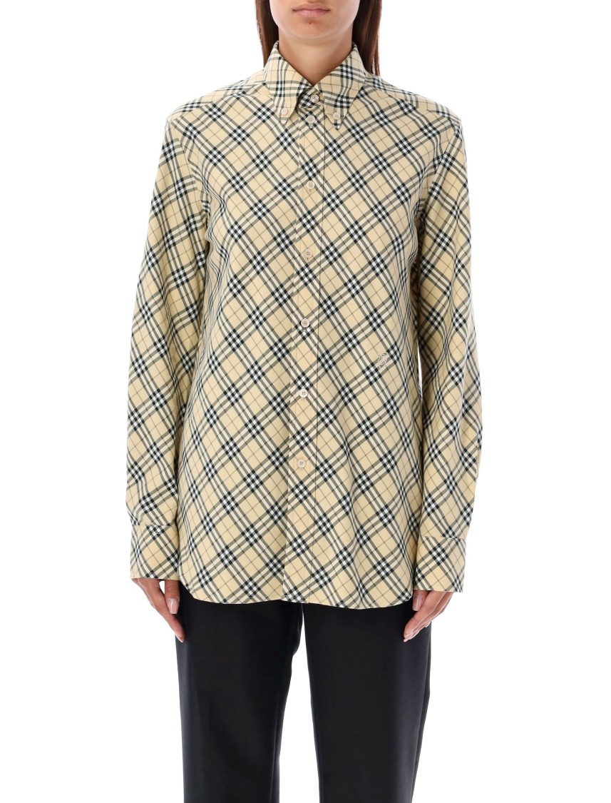 Burberry Women's Checked Oversized Shirt In Neutrals