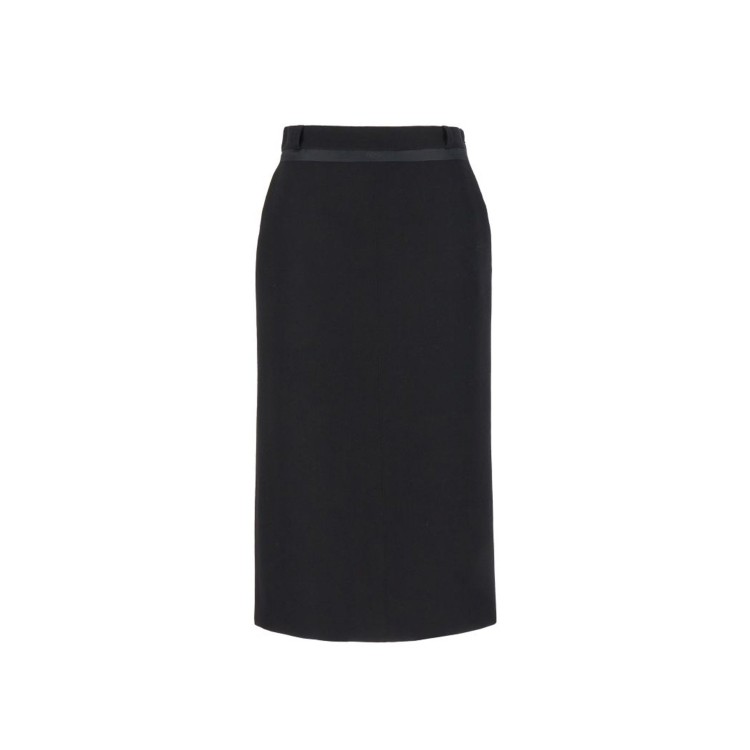 Shop Fendi Virgin Wool Grain De Poud Skirt In Black