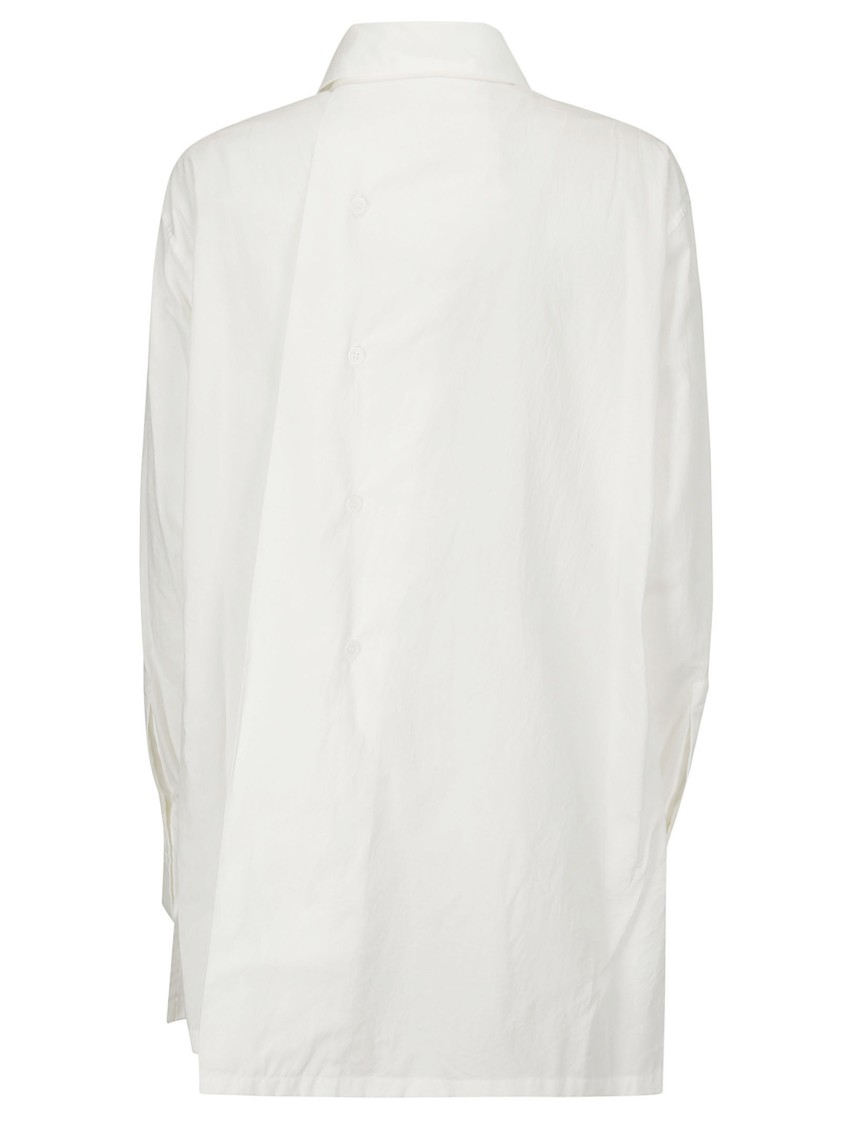 Yohji Yamamoto R-asymmetric Flare Blouse In White