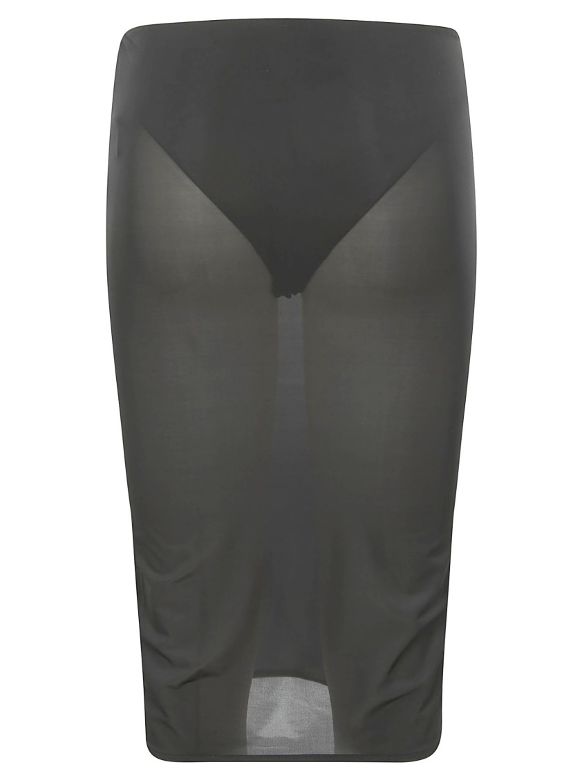 Courrèges Sheer Tube Midi Skirt In Black