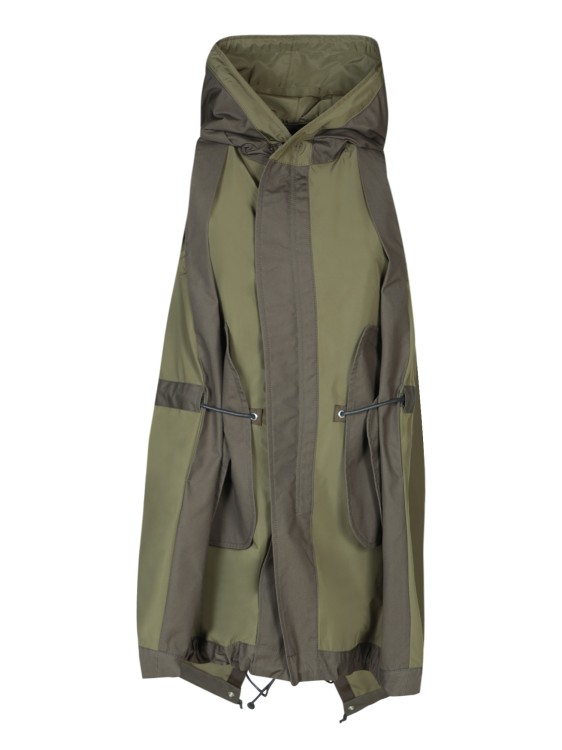 Shop Sacai Taffeta Hoodie Vest In Green