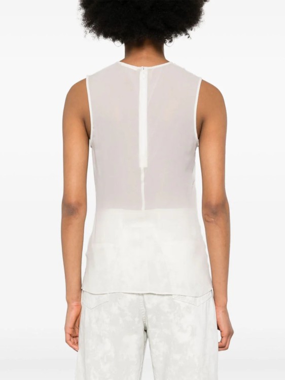 Shop Ami Alexandre Mattiussi Semi-sheer Silk Top In White