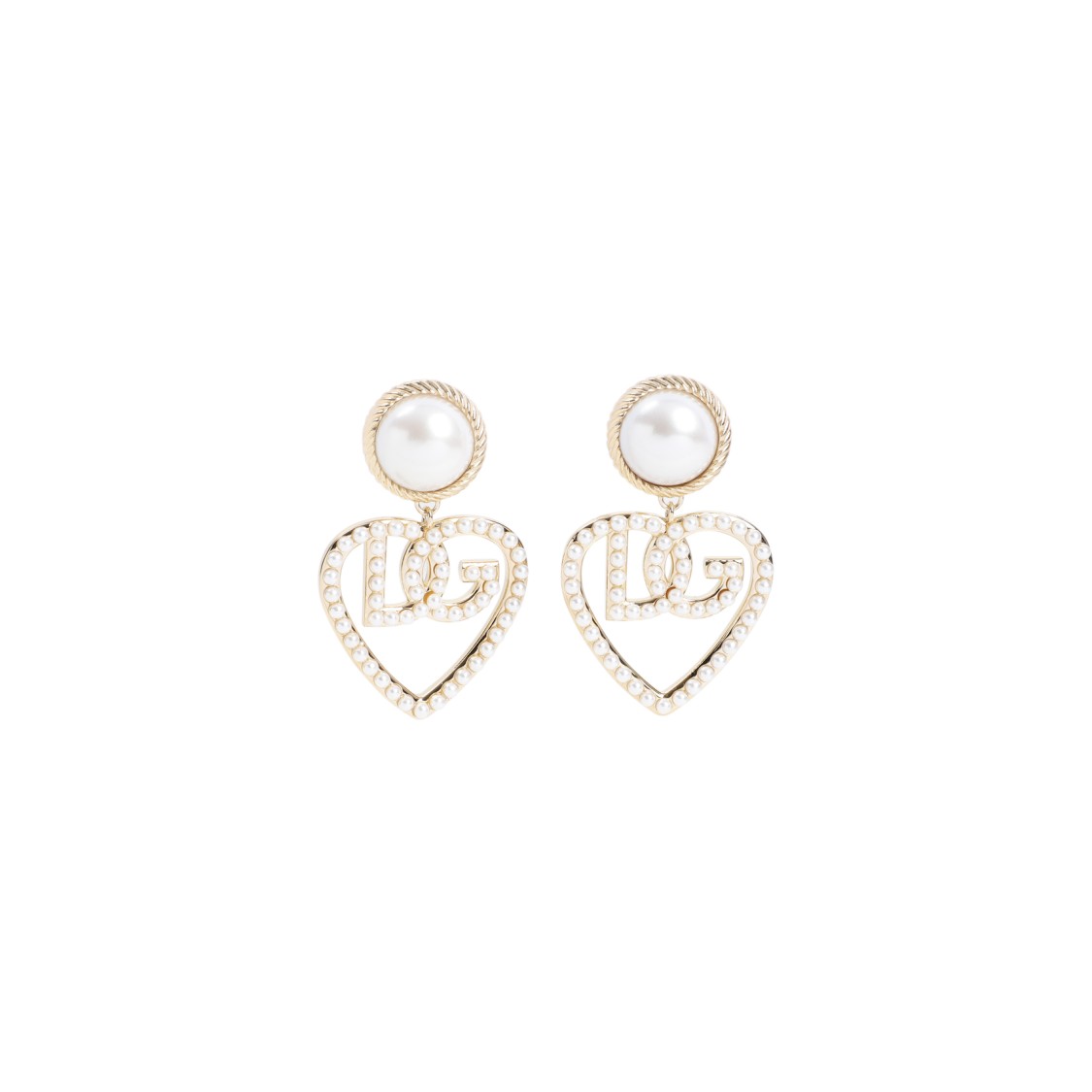 Dolce & Gabbana Stylish Brass & Plexiglass Earrings Clips In Gold