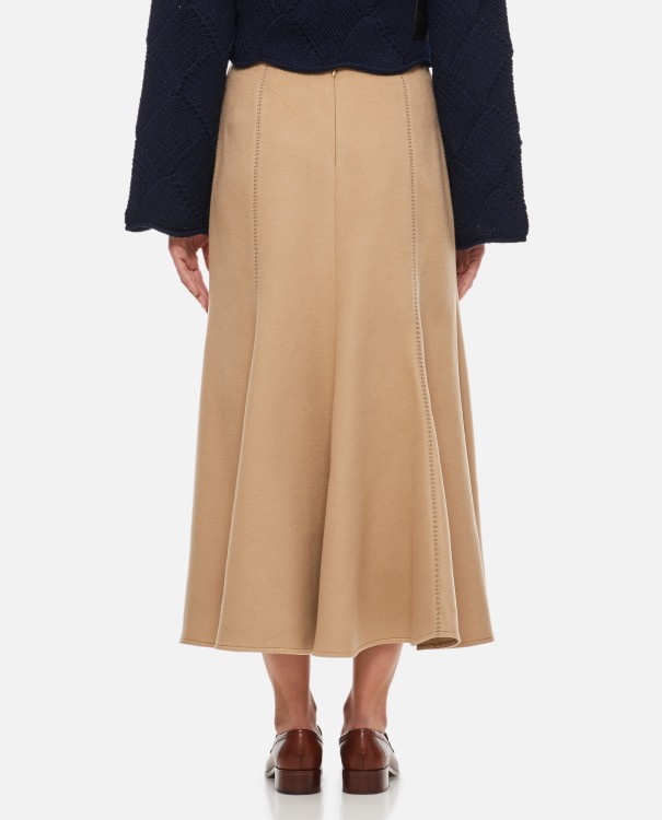 Shop Gabriela Hearst Silk Pleated Midi Skirt In Brown