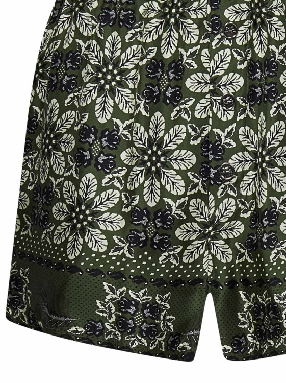 Shop Etro Green Silk Shorts
