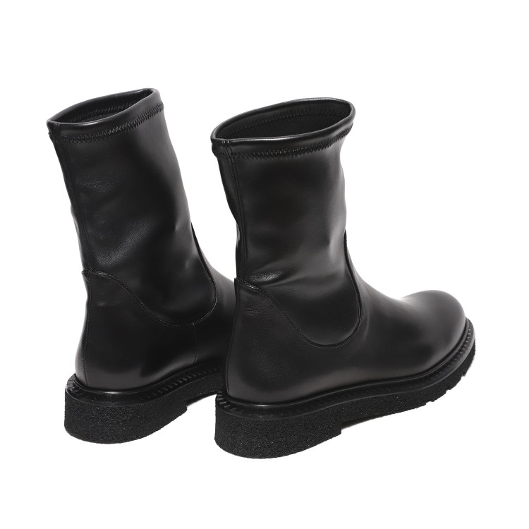 Guglielmo Rotta Ankle Boot In Stretch Black Nappa Leather In Black