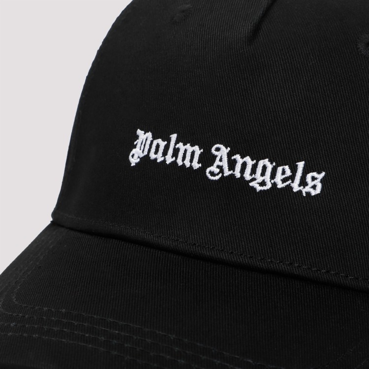 Shop Palm Angels Black Cotton Logo Cap