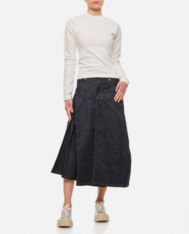 Shop Junya Watanabe Denim Long Skirt Levi's Collab In Blue