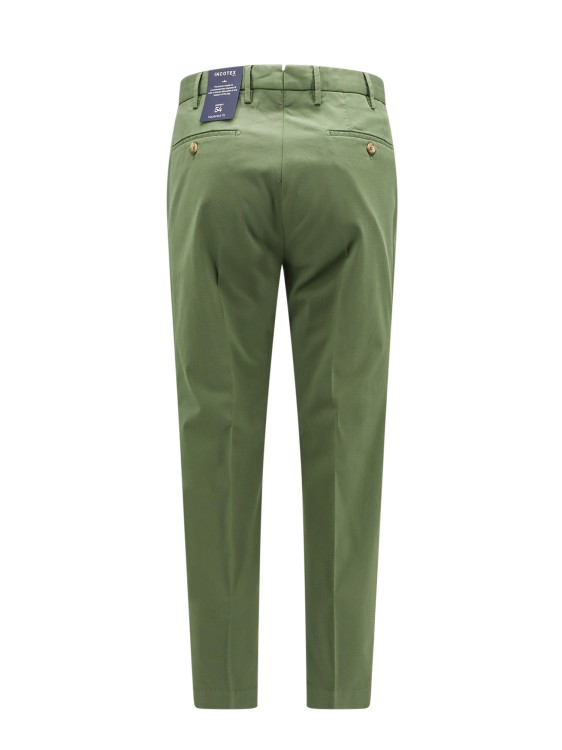 Shop Incotex High Comfort Cotton Trouser In Green