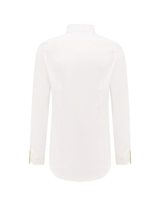 Shop Etro Cotton Shirt With Embroidered Pegaso Logo In White