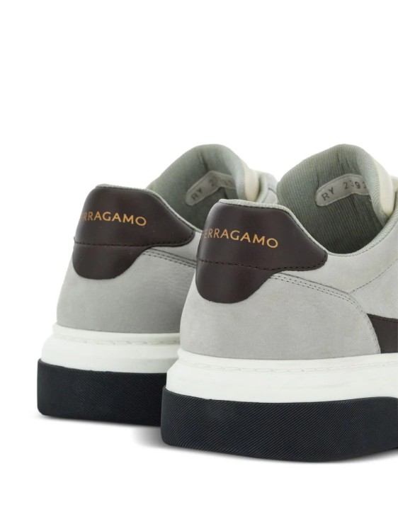 Shop Ferragamo Multicolored Gancini Sneakers In Grey