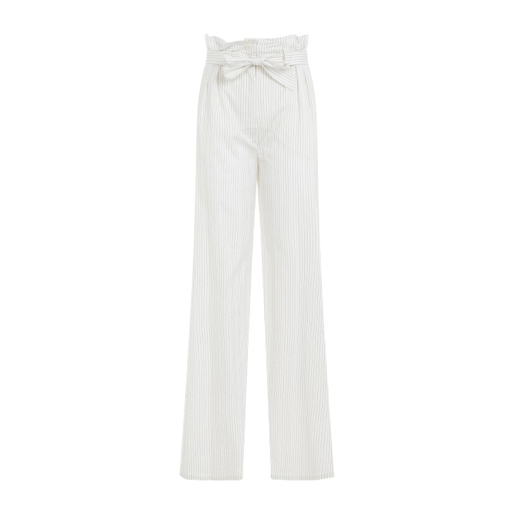 Shop Max Mara White Black Cotton-silk Pyjama Pants