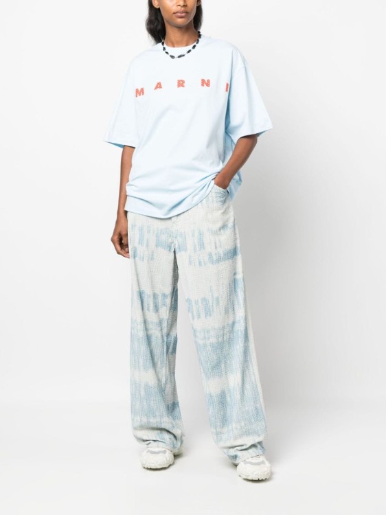 Shop Marni Logo-print Cotton Short Sleeves T-shirt In Silver