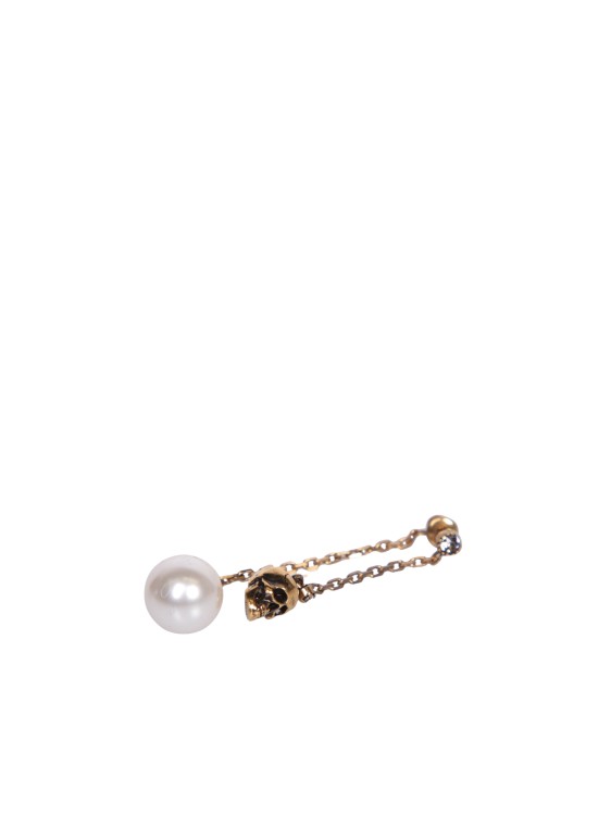 Shop Alexander Mcqueen Faux Pearl And Skull Earrings In Not Applicable