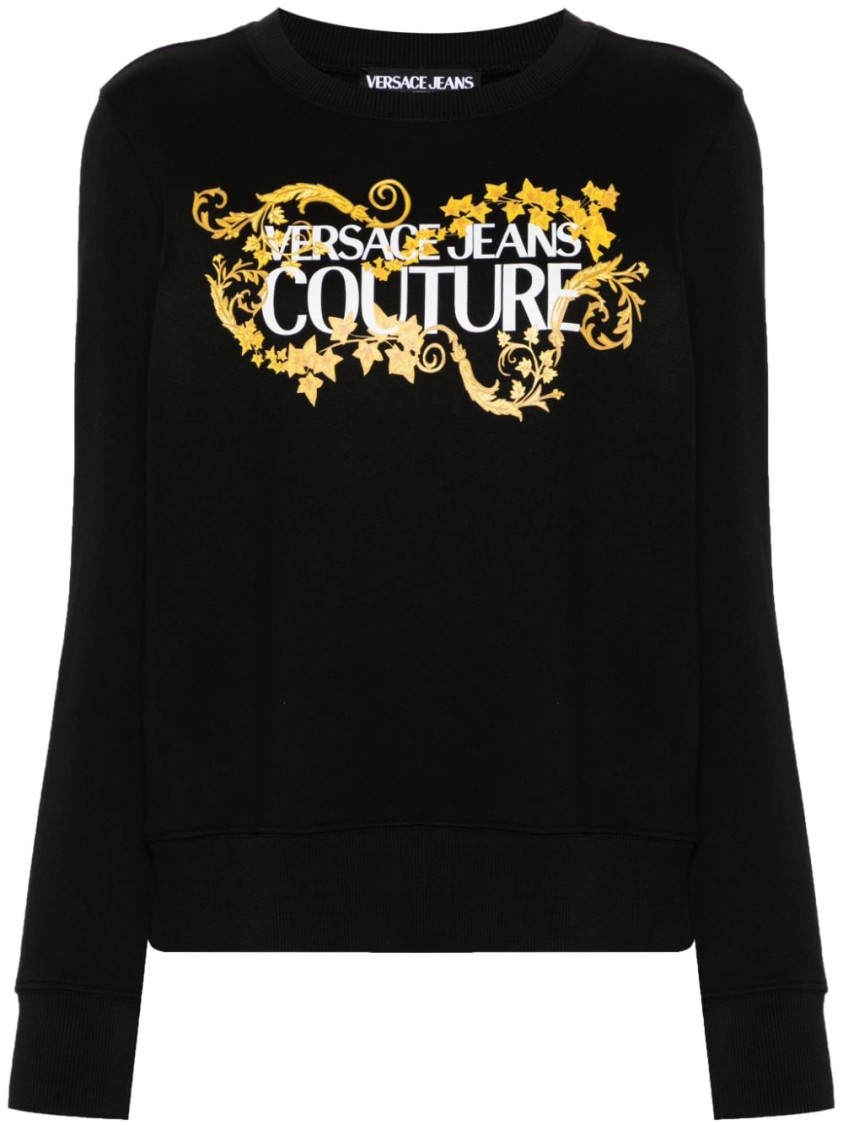 Versace Jeans Couture 范思哲牛仔裤时装运动衫带徽标 In Black