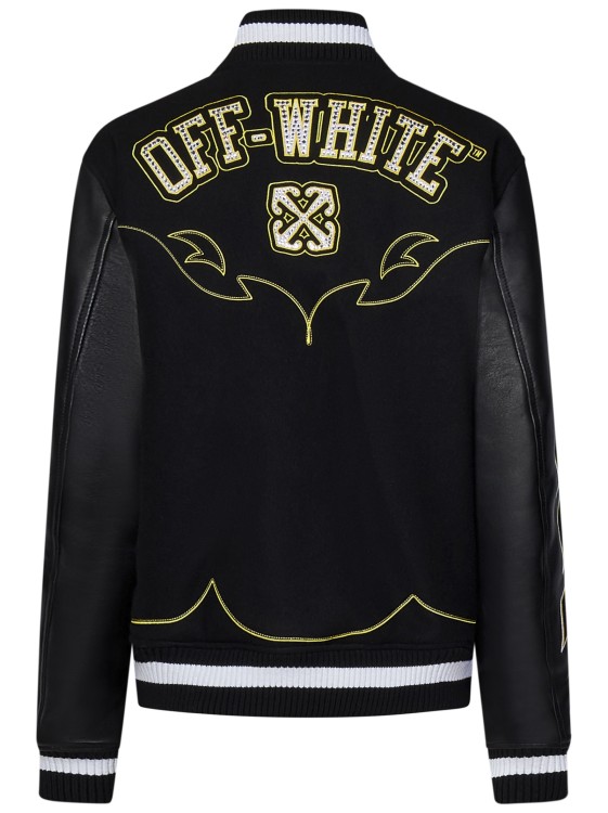 Shop Off-white Varsity Jacket In Black Wool Blend