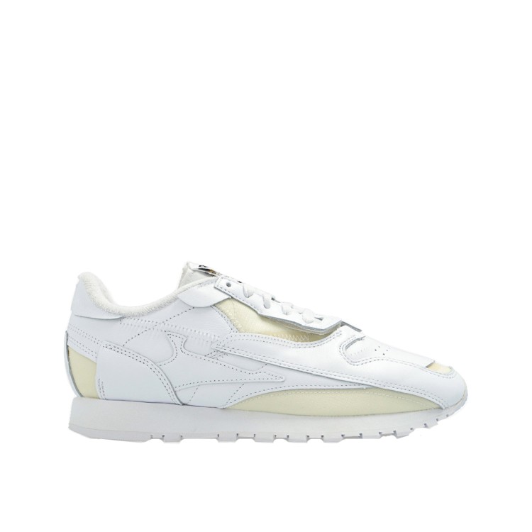 Maison Margiela White Leather And Fabric Sneakers