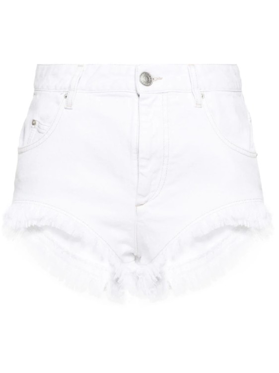 Shop Isabel Marant White Eneidao Denim Shorts