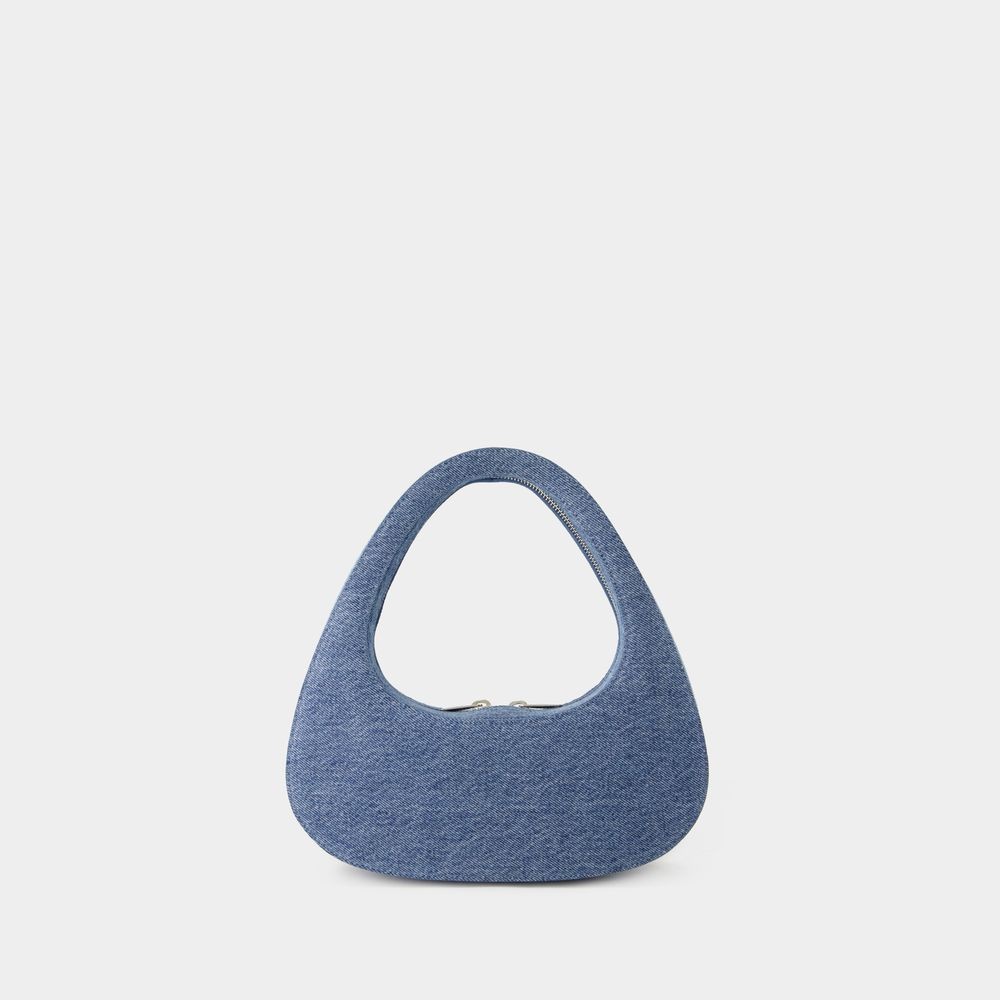 Coperni Swipe Denim Top Handle Bag In Blue