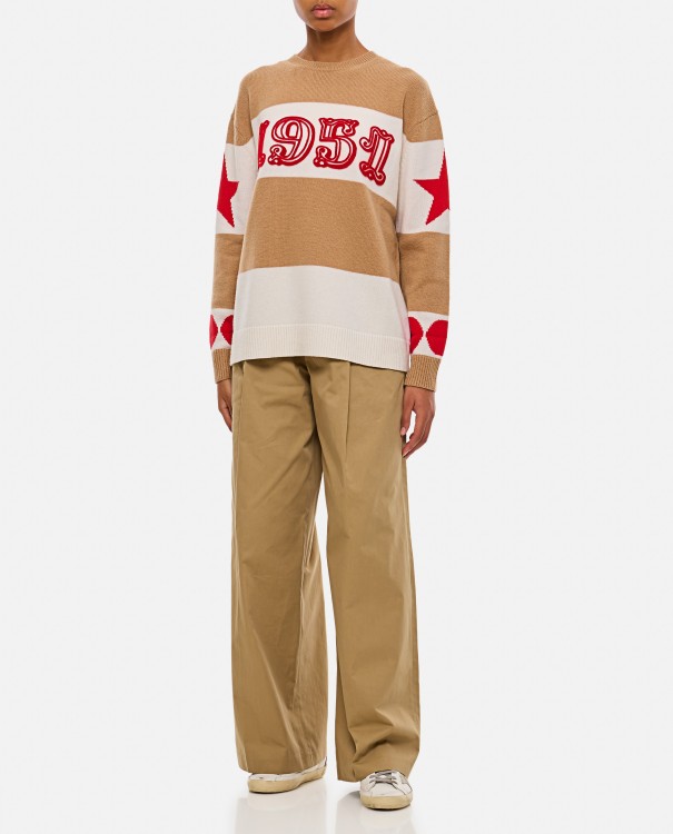 Max Mara Light Brown Dirce 1951-motif Striped Jumper In Neutrals