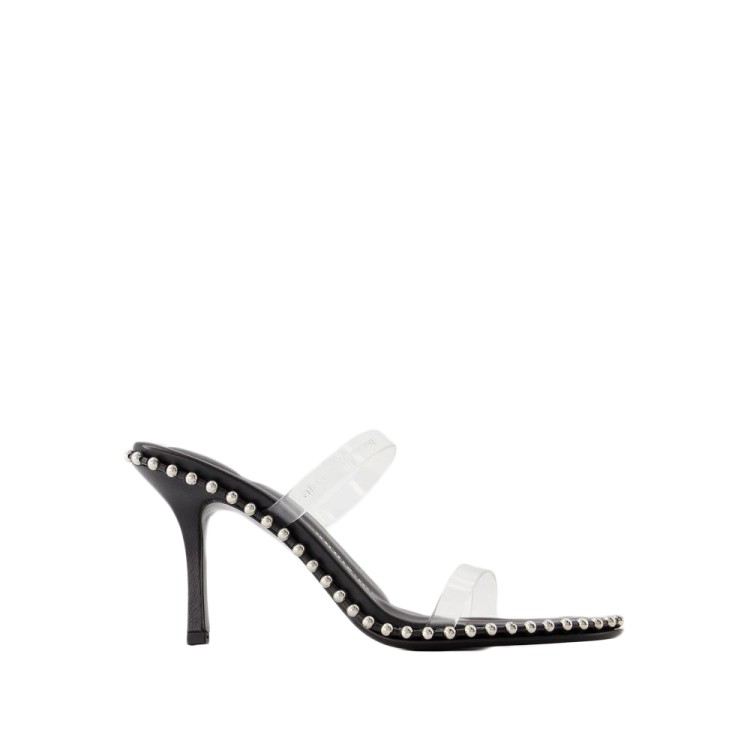 Shop Alexander Wang Nova 85 Sandals - Leather - Black In White