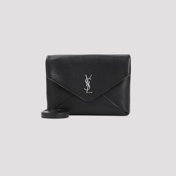 Saint Laurent Ysl Large Pouch On Strap In Black
