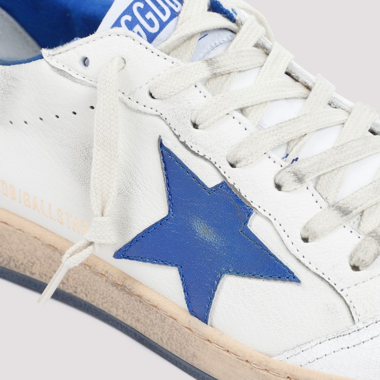 Shop Golden Goose White And Blue Ball Star Sneakers